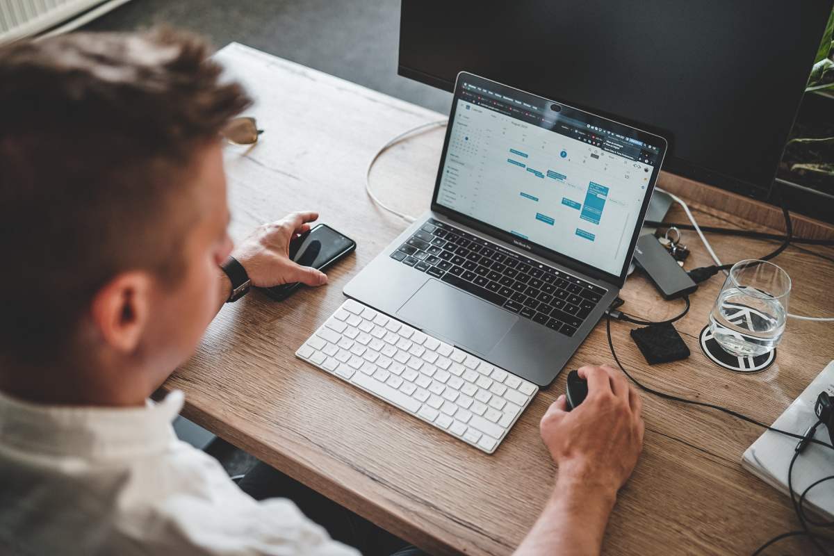 man using a laptop